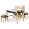 Kids Art Table and Chairs Set with Paper Roll and Storage Bins